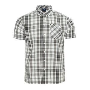 Giorgio Mens Checkered Short-Sleeved Shirt / White
